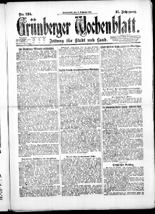 Grünberger Wochenblatt: Zeitung für Stadt und Land, No. 236. ( 8. Oktober 1921 )