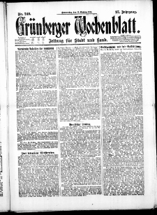 Grünberger Wochenblatt: Zeitung für Stadt und Land, No. 240. ( 13. Oktober 1921 )