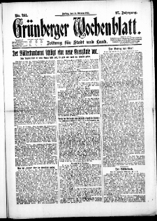 Grünberger Wochenblatt: Zeitung für Stadt und Land, No. 241. ( 14. Oktober 1921 )