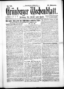 Grünberger Wochenblatt: Zeitung für Stadt und Land, No. 240. ( 13. Oktober 1921 )