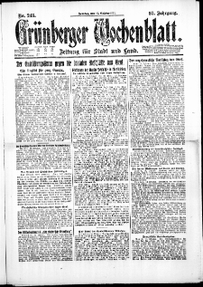 Grünberger Wochenblatt: Zeitung für Stadt und Land, No. 243. ( 16. Oktober 1921 )