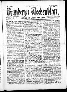 Gr&uuml;nberger Wochenblatt: Zeitung f&uuml;r Stadt und Land, No. 244. ( 18. Oktober 1921 )