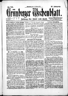 Grünberger Wochenblatt: Zeitung für Stadt und Land, No. 246. ( 20. Oktober 1921 )