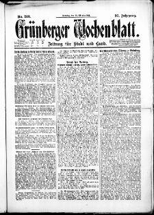 Grünberger Wochenblatt: Zeitung für Stadt und Land, No. 249. ( 23. Oktober 1921 )