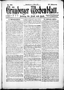 Grünberger Wochenblatt: Zeitung für Stadt und Land, No. 254. ( 29. Oktober 1921 )