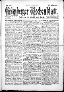 Grünberger Wochenblatt: Zeitung für Stadt und Land, No. 259. ( 4. November 1921 )