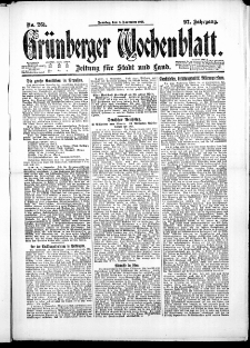 Grünberger Wochenblatt: Zeitung für Stadt und Land, No. 261. ( 6. November 1921 )