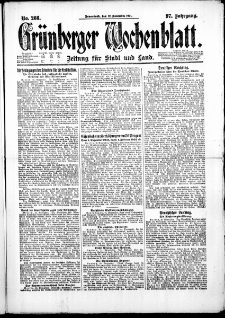 Grünberger Wochenblatt: Zeitung für Stadt und Land, No. 266. ( 12. November 1921 )