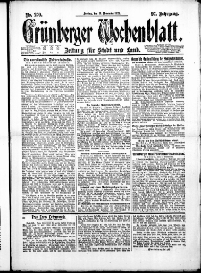 Grünberger Wochenblatt: Zeitung für Stadt und Land, No. 270. ( 18. November 1921 )