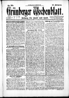 Grünberger Wochenblatt: Zeitung für Stadt und Land, No. 285. ( 6. Dezember 1921 )