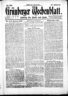 Grünberger Wochenblatt: Zeitung für Stadt und Land, No. 286. ( 7. Dezember 1921 )