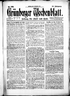 Gr&uuml;nberger Wochenblatt: Zeitung f&uuml;r Stadt und Land, No. 288. ( 9. Dezember 1921 )