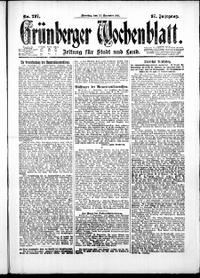 Grünberger Wochenblatt: Zeitung für Stadt und Land, No. 297. ( 20. Dezember 1921 )