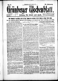 Grünberger Wochenblatt: Zeitung für Stadt und Land, No. 2. ( 4. Januar 1923 )