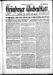 Grünberger Wochenblatt: Zeitung für Stadt und Land, No. 10. ( 13. Januar 1923 )