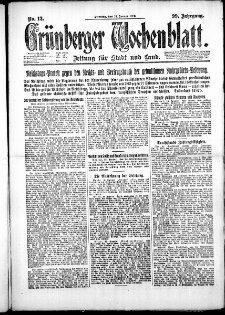 Grünberger Wochenblatt: Zeitung für Stadt und Land, No. 12. ( 15. Januar 1923 )