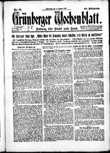 Grünberger Wochenblatt: Zeitung für Stadt und Land, No. 13. ( 17. Januar 1923 )