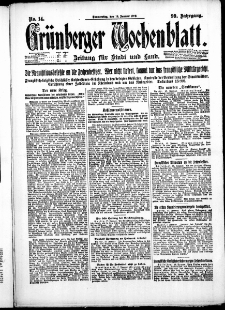 Grünberger Wochenblatt: Zeitung für Stadt und Land, No. 2. ( 4. Januar 1923 )
