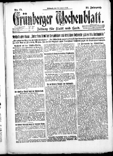 Grünberger Wochenblatt: Zeitung für Stadt und Land, No. 19. ( 24. Januar 1923 )