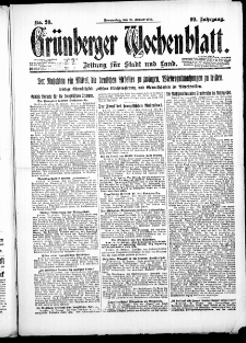 Grünberger Wochenblatt: Zeitung für Stadt und Land, No. 20. ( 25. Januar 1923 )