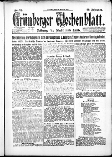 Grünberger Wochenblatt: Zeitung für Stadt und Land, No. 24. ( 30. Januar 1923 )