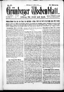 Grünberger Wochenblatt: Zeitung für Stadt und Land, No. 37. ( 14. Februar 1923 )