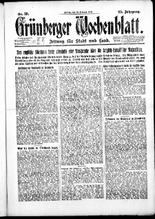 Grünberger Wochenblatt: Zeitung für Stadt und Land, No. 39. ( 16. Februar 1923 )