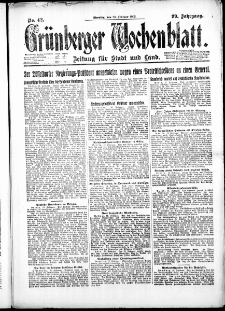 Grünberger Wochenblatt: Zeitung für Stadt und Land, No. 42. ( 20. Februar 1923 )