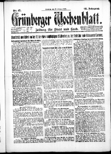Grünberger Wochenblatt: Zeitung für Stadt und Land, No. 48. ( 27. Februar 1923 )