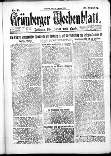 Grünberger Wochenblatt: Zeitung für Stadt und Land, No. 49. ( 28. Februar 1923 )