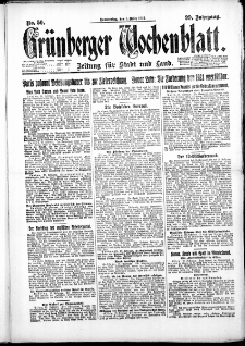 Grünberger Wochenblatt: Zeitung für Stadt und Land, No. 50. ( 1. März 1923 )