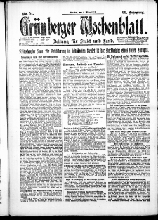 Grünberger Wochenblatt: Zeitung für Stadt und Land, No. 54. ( 6. März 1923 )