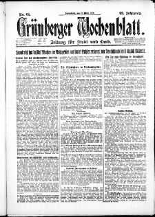 Grünberger Wochenblatt: Zeitung für Stadt und Land, No. 64. ( 17. März 1923 )