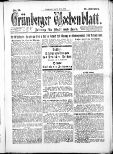 Grünberger Wochenblatt: Zeitung für Stadt und Land, No. 70. ( 24. März 1923 )