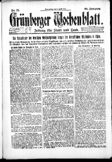Grünberger Wochenblatt: Zeitung für Stadt und Land, No. 78. ( 5. April 1923 )