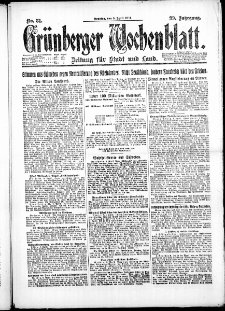 Grünberger Wochenblatt: Zeitung für Stadt und Land, No. 81. ( 8. April 1923 )