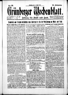 Grünberger Wochenblatt: Zeitung für Stadt und Land, No. 88. ( 17. April 1923 )