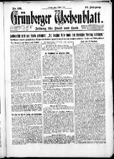 Grünberger Wochenblatt: Zeitung für Stadt und Land, No. 103. ( 4. Mai 1923 )