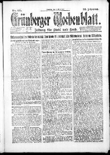 Grünberger Wochenblatt: Zeitung für Stadt und Land, No. 105. ( 6. Mai 1923 )