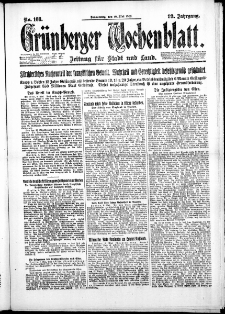 Grünberger Wochenblatt: Zeitung für Stadt und Land, No. 108. ( 10. Mai 1923 )