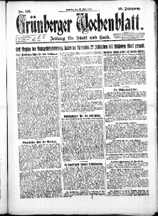 Grünberger Wochenblatt: Zeitung für Stadt und Land, No. 110. ( 13. Mai 1923 )