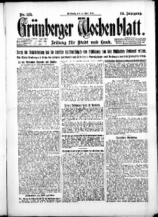 Grünberger Wochenblatt: Zeitung für Stadt und Land, No. 112. ( 16. Mai 1923 )
