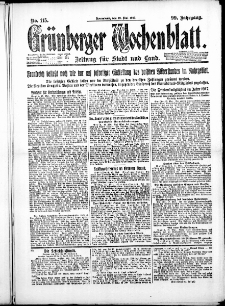 Grünberger Wochenblatt: Zeitung für Stadt und Land, No. 115. ( 19. Mai 1923 )