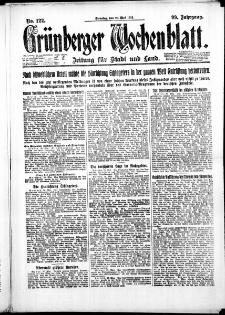 Grünberger Wochenblatt: Zeitung für Stadt und Land, No. 122. ( 29. Mai 1923 )