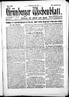Grünberger Wochenblatt: Zeitung für Stadt und Land, No. 125. ( 1. Juni 1923 )