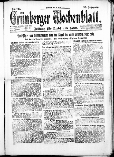 Grünberger Wochenblatt: Zeitung für Stadt und Land, No. 129. ( 6. Juni 1923 )