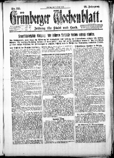Grünberger Wochenblatt: Zeitung für Stadt und Land, No. 131. ( 8. Juni 1923 )