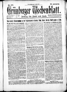 Grünberger Wochenblatt: Zeitung für Stadt und Land, No. 132. ( 9. Juni 1923 )