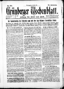 Grünberger Wochenblatt: Zeitung für Stadt und Land, No. 134. ( 12. Juni 1923 )