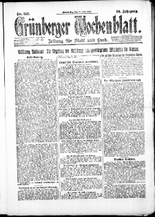 Grünberger Wochenblatt: Zeitung für Stadt und Land, No. 142. ( 21. Juni 1923 )